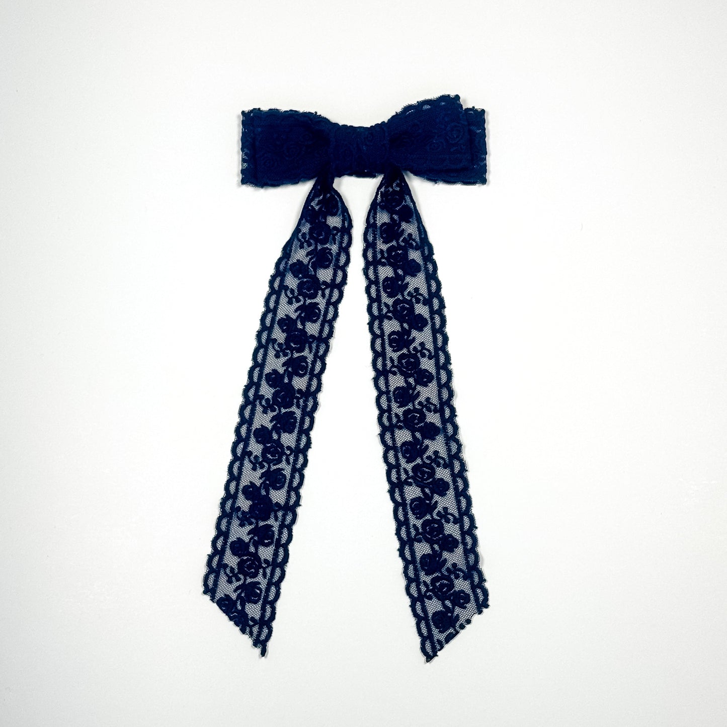 navy lace bow