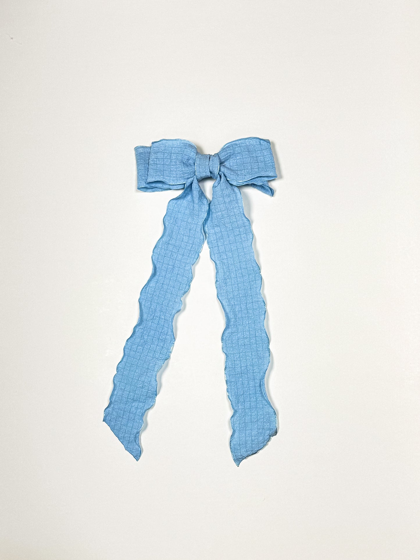 sky blue wavy bow