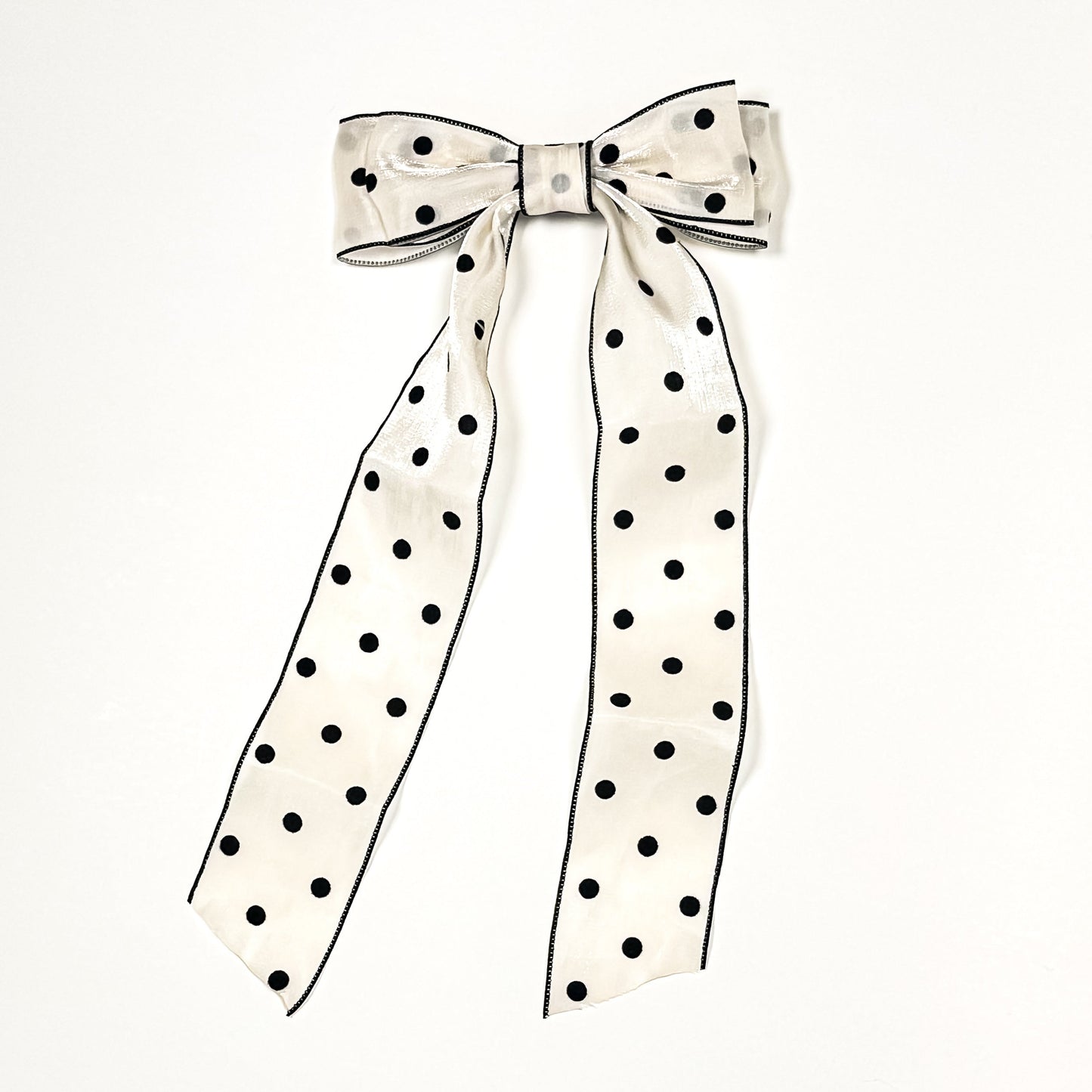 sheer polka dot bow