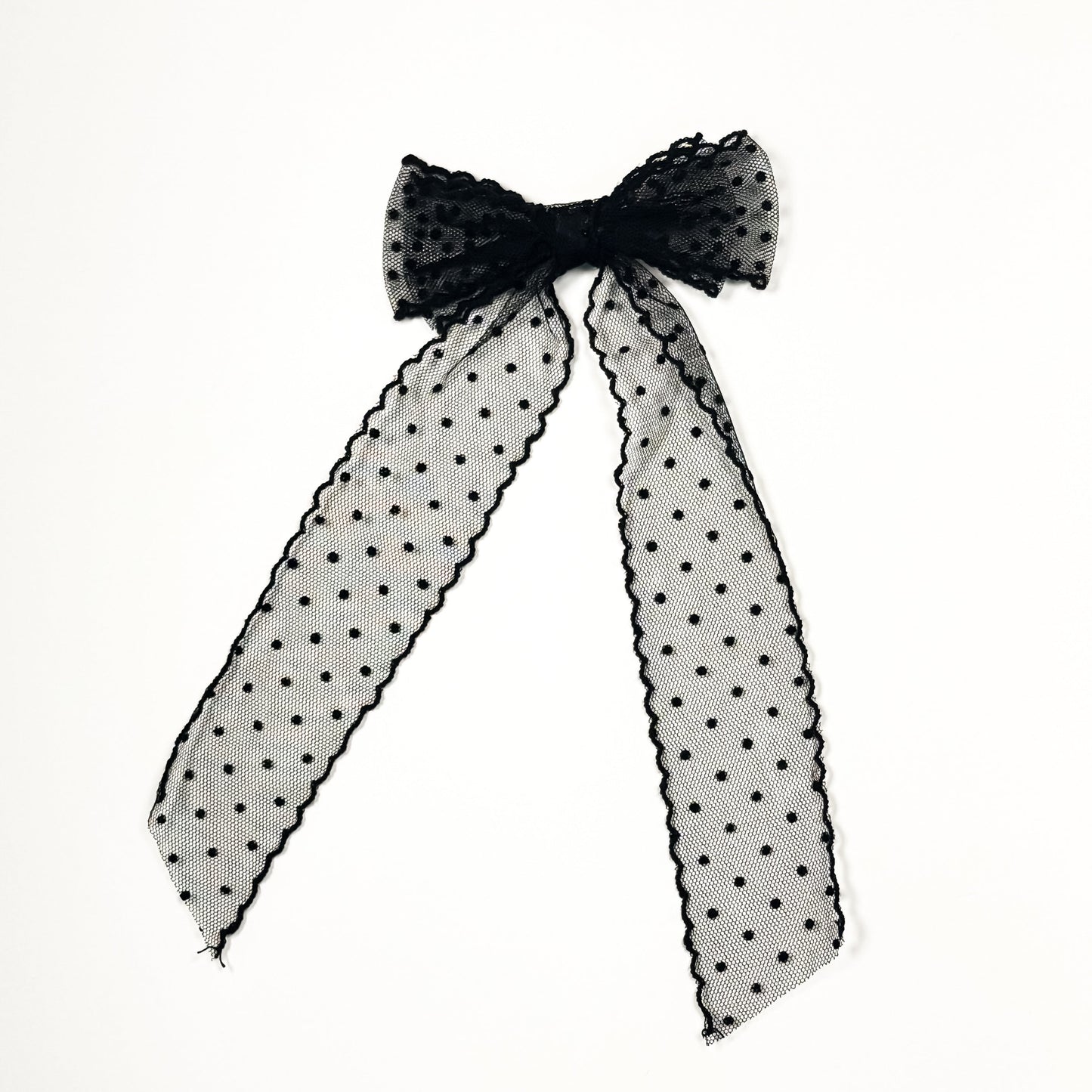 black sheer dot bow