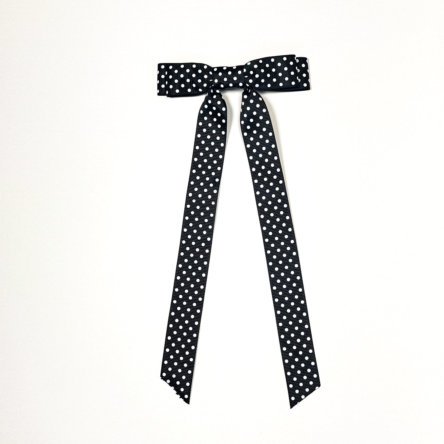 mini black and white swiss dot thin bow