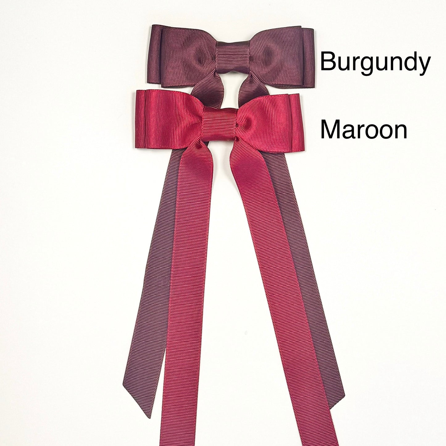 maroon bow