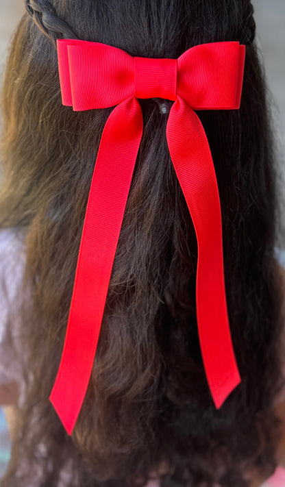 neon peach bow