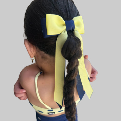 navy and butter two tone bow