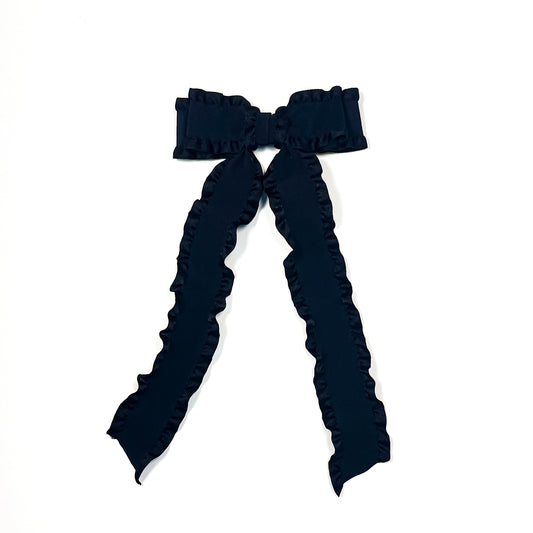 black ruffle bow