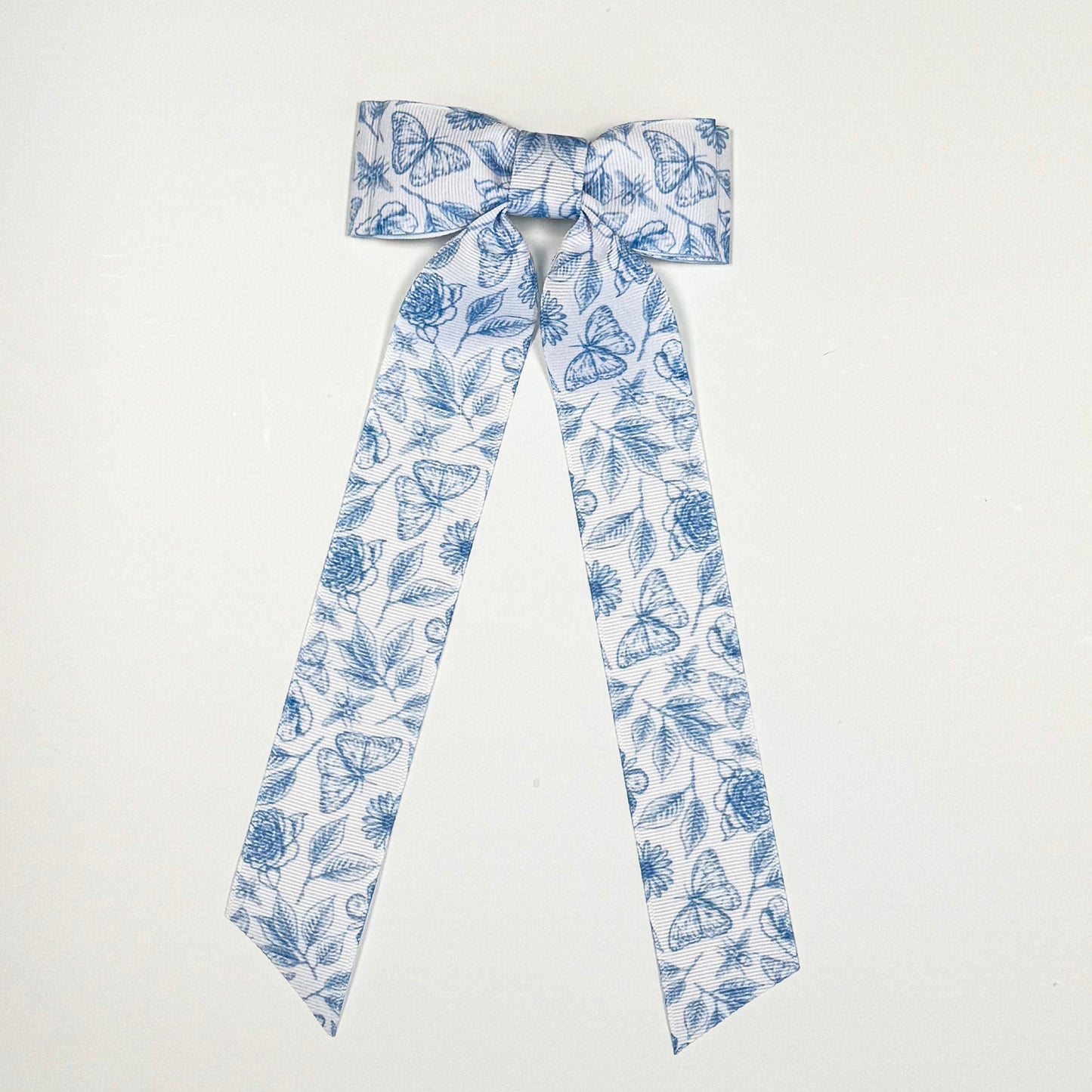 vintage blue floral bow