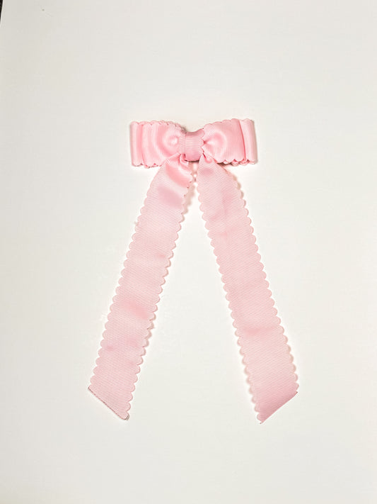 peony pink scallop bow