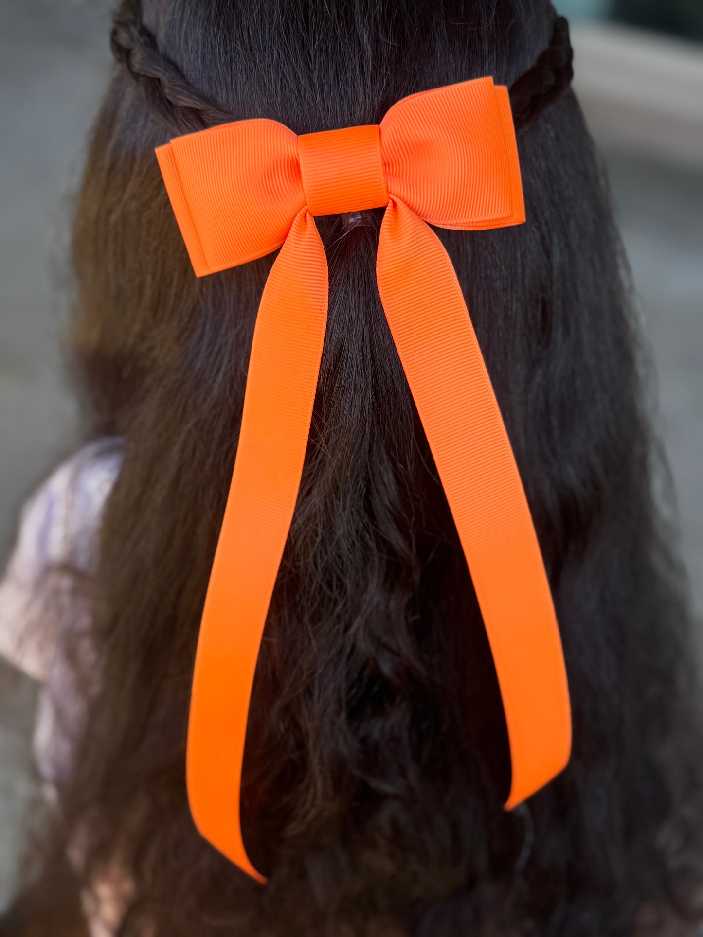 neon orange bow