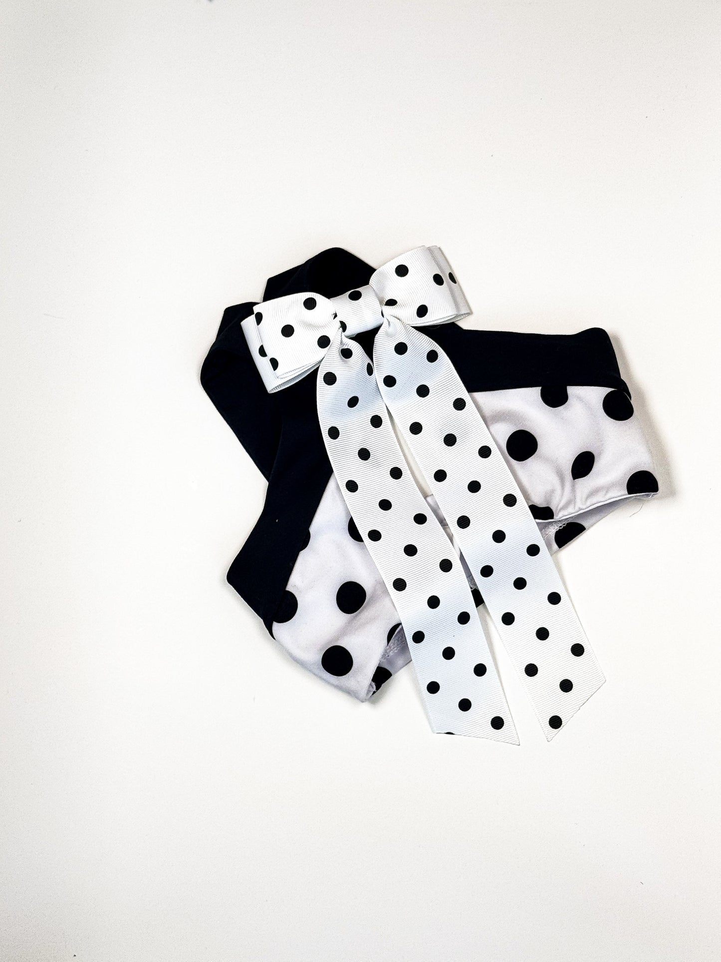 white and black polka dot