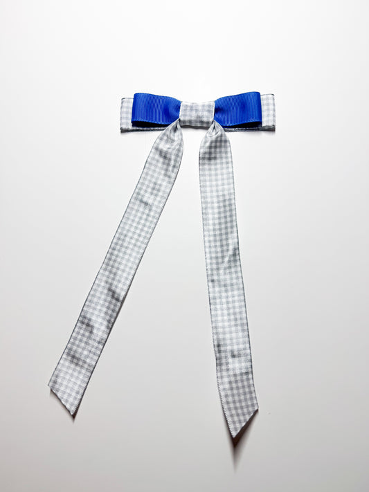 Grey gingham Capri bow