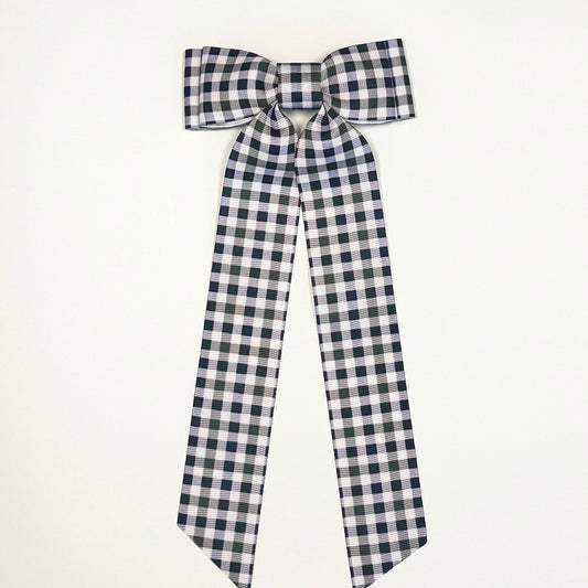 black and white checkered bow