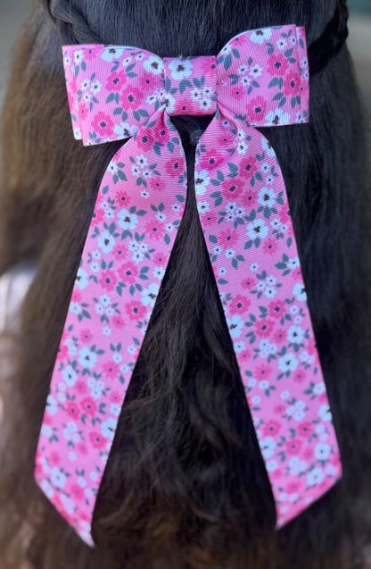 pink floral bow