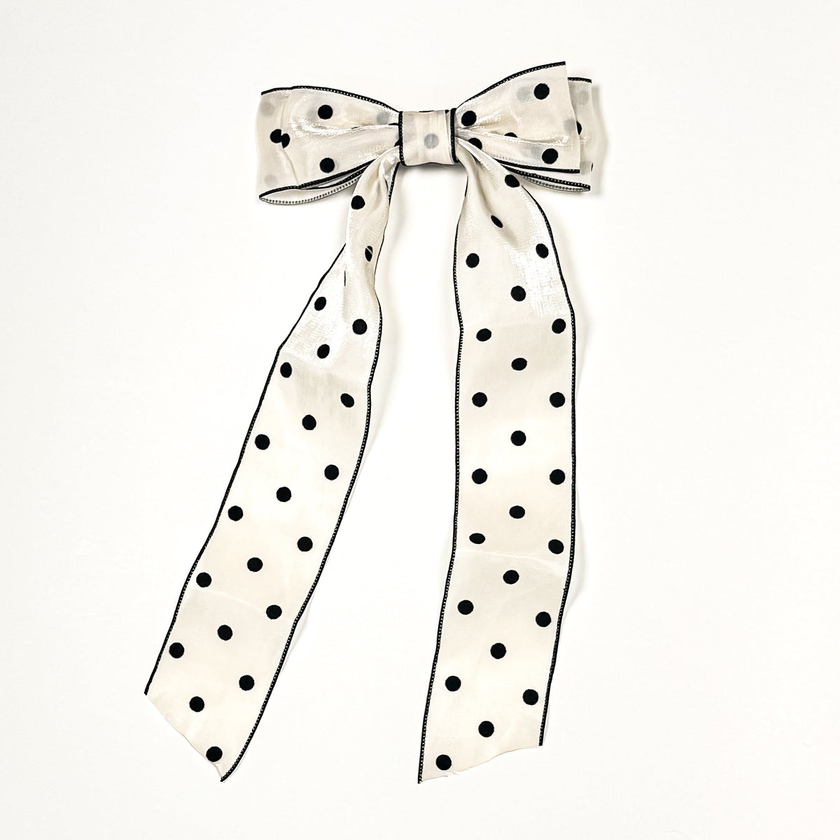 sheer polka dot bow