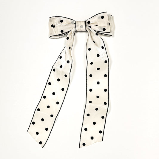 sheer polka dot bow