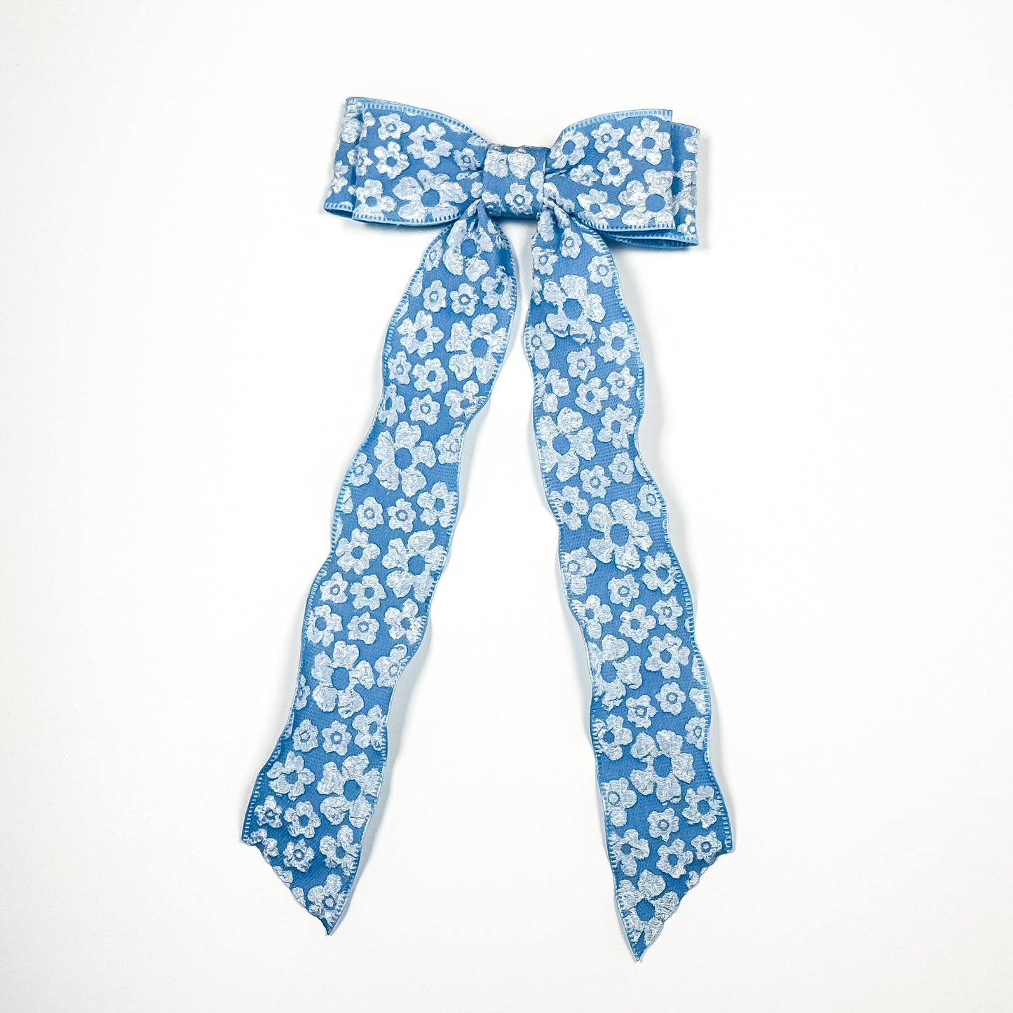 light blue embossed floral