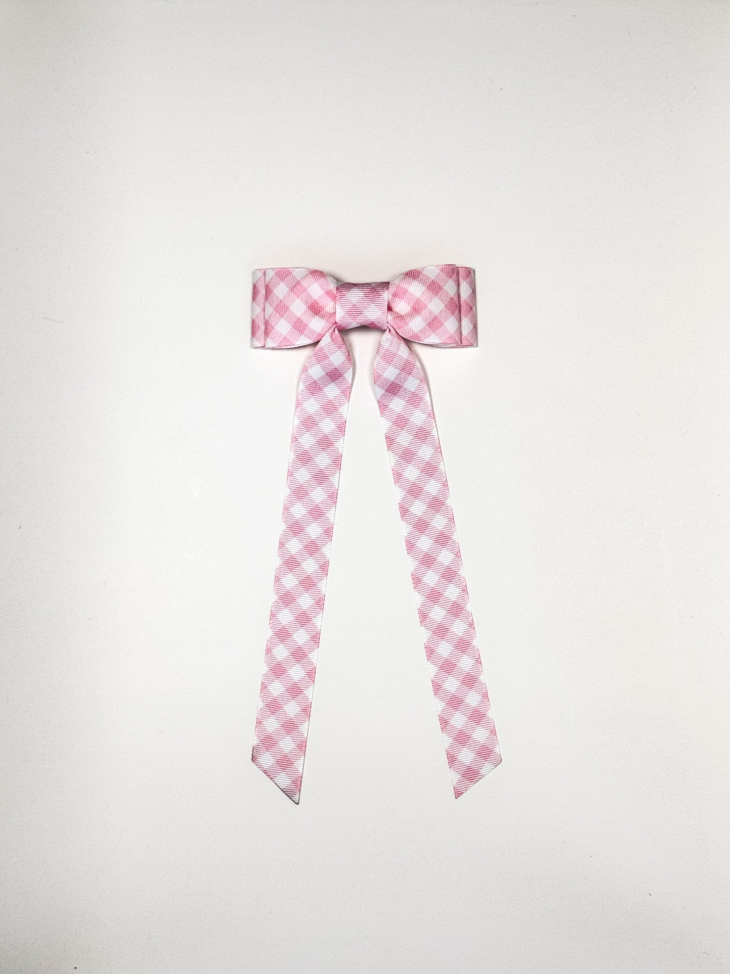 pink and white checkered bow