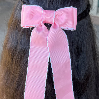 pink moon stitch bow