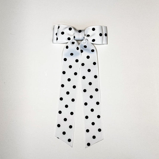 white and black polka dot