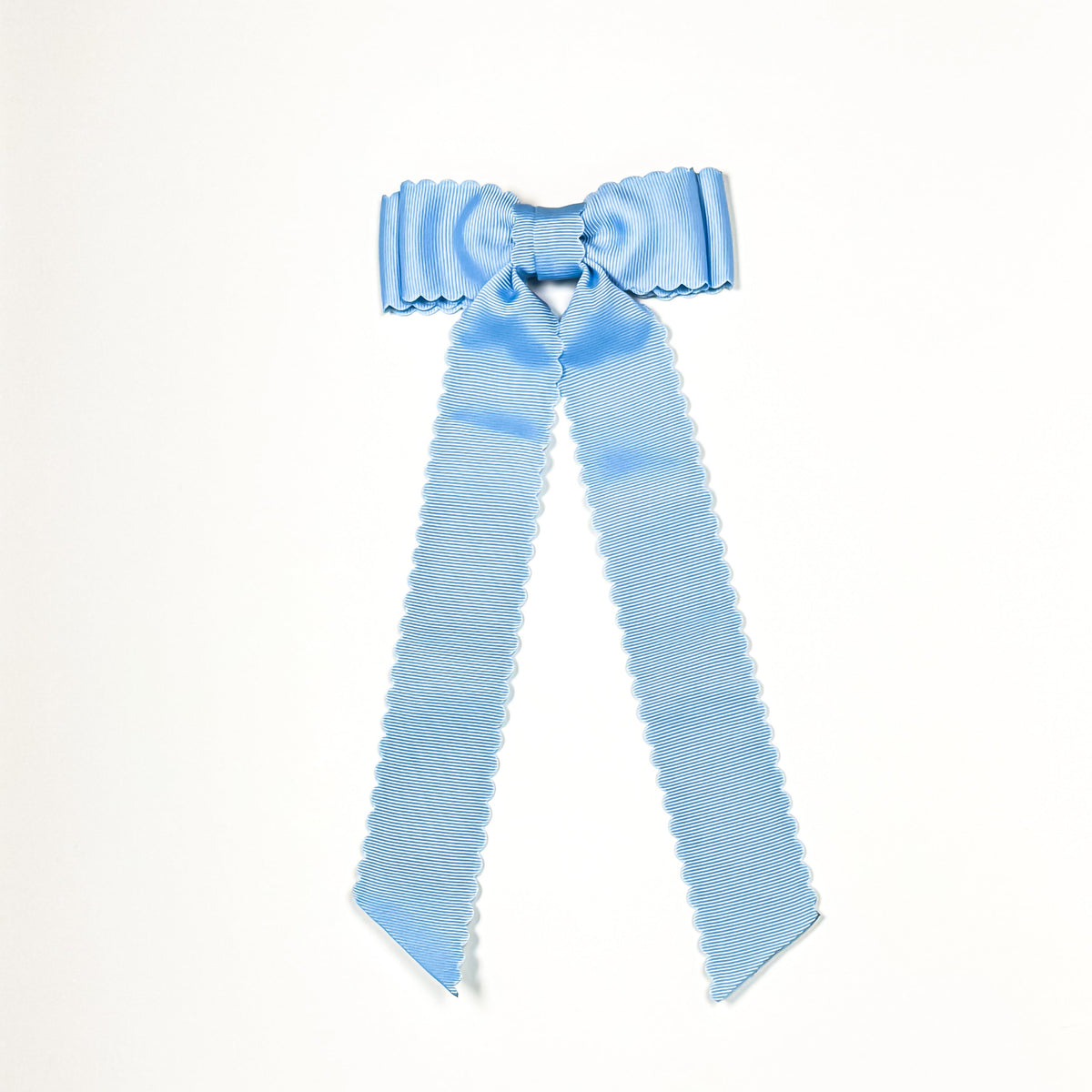 sky blue scalloped bow