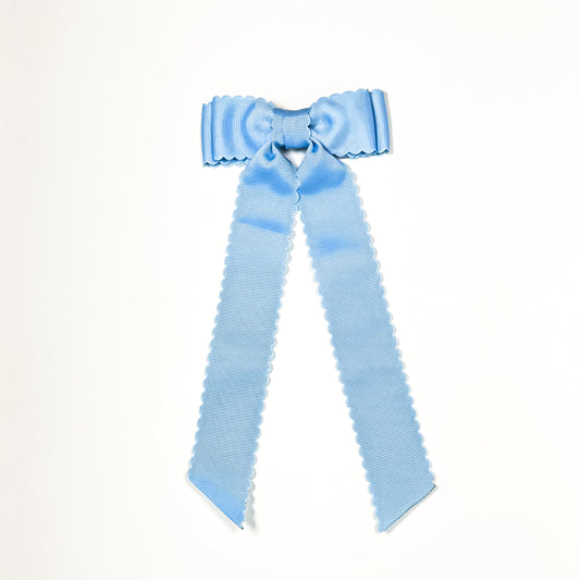 sky blue scalloped bow