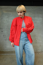 Load image into Gallery viewer, The zig zag red silk jacket
