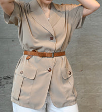 Load image into Gallery viewer, The belted beige top
