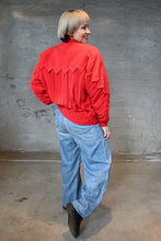 Load image into Gallery viewer, The zig zag red silk jacket
