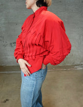 Load image into Gallery viewer, The zig zag red silk jacket
