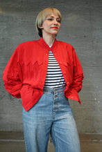 Load image into Gallery viewer, The zig zag red silk jacket
