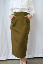 Load image into Gallery viewer, The khaki vintage pencil skirt
