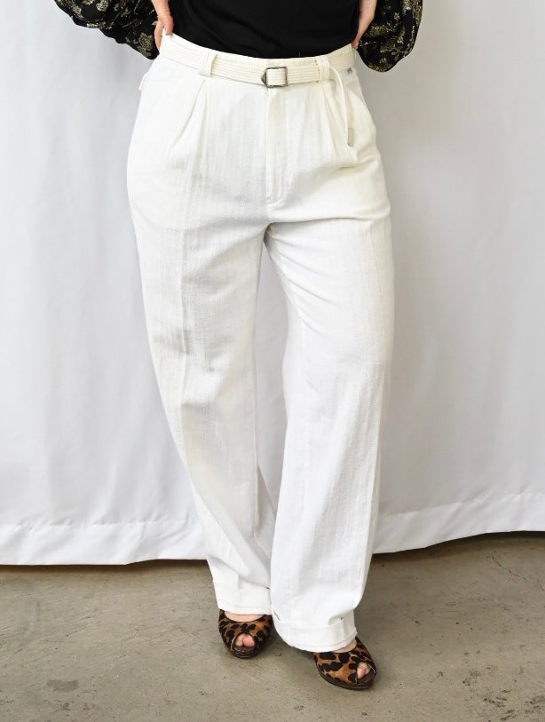 The white vintage pants