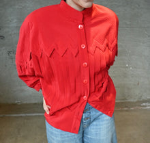 Load image into Gallery viewer, The zig zag red silk jacket
