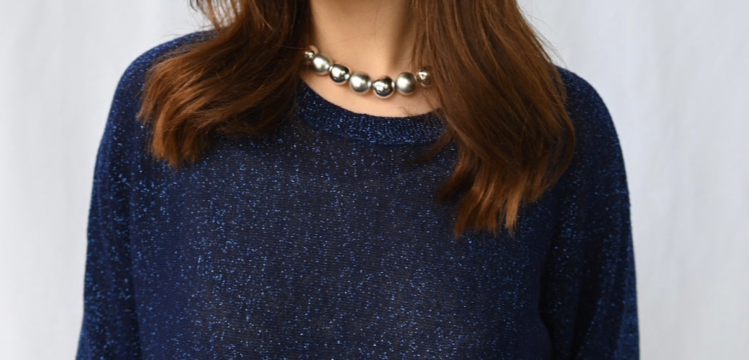 The silver faux pearl necklace