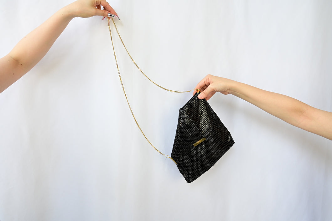 The black mesh purse