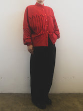 Load image into Gallery viewer, The zig zag red silk jacket
