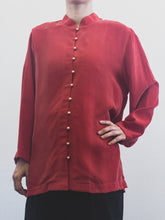 Load image into Gallery viewer, The red vintage silk blouse
