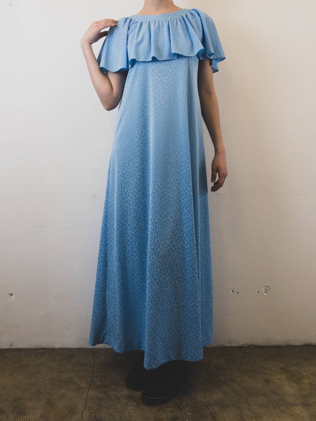 The 70s sky blue maxi one-piece