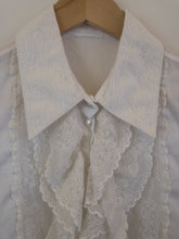 Load image into Gallery viewer, The white blouse with lace ruffles
