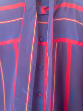 Load image into Gallery viewer, The purple striped tie collar blouse
