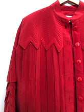 Load image into Gallery viewer, The zig zag red silk jacket
