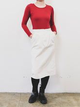 Load image into Gallery viewer, The white denim skirt with pockets
