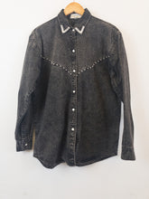 Load image into Gallery viewer, The black denim pearl shirt
