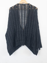 Load image into Gallery viewer, The black crochet cardigan with sequins
