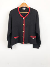 Load image into Gallery viewer, The 80s/90s black cardigan with red details
