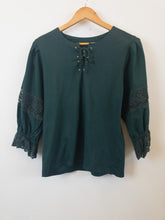 Load image into Gallery viewer, The forest green crochet cotton top
