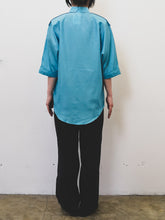 Load image into Gallery viewer, The wide turquoise blue blouse
