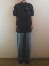 Load image into Gallery viewer, The black silk unisex blouse
