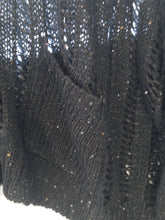 Load image into Gallery viewer, The black crochet cardigan with sequins
