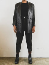 Load image into Gallery viewer, The 90s black cow leather jacket
