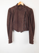 Load image into Gallery viewer, The 80s chocolate brown suede jacket
